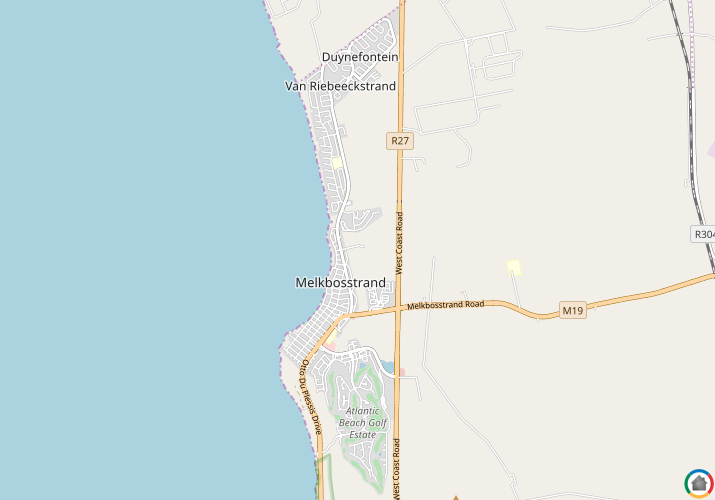 Map location of Melkbosstrand